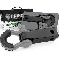 Rhino USA - Rhino USA RG-HTHITCH2-GRY Gray Shackle Hitch Receiver w/D-Ring - Image 1
