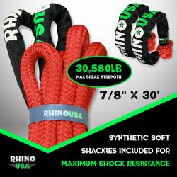 Rhino USA - Rhino USA RG-KRKIT78X30-RED Red 7/8x30' Kinetic Recovery Kit w/Soft Shackles Red - Image 2