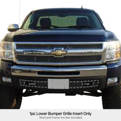 APS - APS Rivet Style Stainless Bumper Grille Black 07-13 Silverado 1500 GR03LEG67H - Image 1