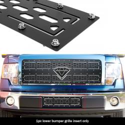 APS - APS GR06DFG89D Laser Cut Stainless Bumper Grille Black for 09-14 Ford F150 - Image 1