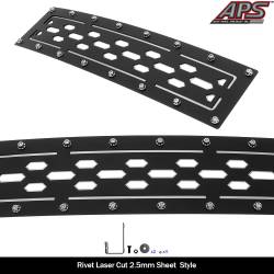 APS - APS GR06DFG89D Laser Cut Stainless Bumper Grille Black for 09-14 Ford F150 - Image 2