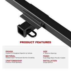 APS - APS HT24CCJ85 Class III 2" Trailer Receiver Hitch for 87-04 Dodge Dakota - Image 5