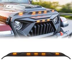 AMERICAN MODIFIED - AMERICAN MODIFIED AMJPCA00204 Front Hood Protector Stone Guard w/Amber LED Light - Image 1