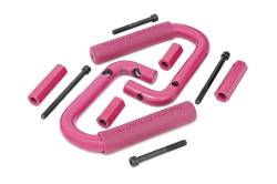 Rough Country Suspension Systems - Rough Country Front Steel Grab Handles-Pink for Jeep Wrangler JK 6501PINK - Image 1