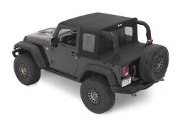 Bestop - Bestop 53900-35 Halftop Soft Top Black Diamond for 07-18 Jeep Wrangler JK 2DR - Image 3