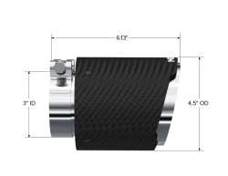 MBRP Exhaust - MBRP Exhaust T5180CF Tip 4.5" O.D Out 3" ID Dual Wall CF T304 - Image 2