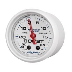 AutoMeter - AutoMeter 200774 Marine Mechanical Vacuum/Boost Gauge White 30" HG/20Psi 2-1/16" - Image 2