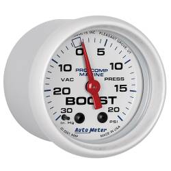 AutoMeter - AutoMeter 200774 Marine Mechanical Vacuum/Boost Gauge White 30" HG/20Psi 2-1/16" - Image 3