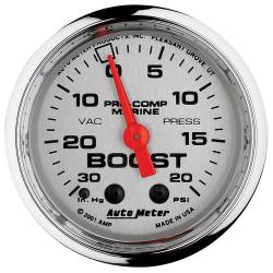 AutoMeter - AutoMeter 200774-35 Marine Mechanical Vacuum/Boost Chrome 30" HG/20Psi 2-1/16" - Image 1