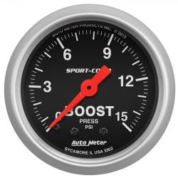 AutoMeter - AutoMeter 3302 Sport-Comp Mechanical Boost Gauge 0-15PSI 2-1/16" - Image 1
