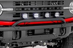 Rough Country Suspension Systems - Rough Country 51136 Black Front Bumper Bull Bar w/LED for 21-24 Ford Bronco - Image 1