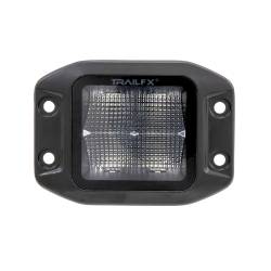 TrailFX - TrailFX 2X2FMBKF1 2x2 LED Flush Mount Light 4 LEDs 10W Clear Lens Black Housing - Image 1