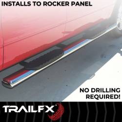 TrailFX - TrailFx 2940413051 4" Oval Straight Polished SS Rocker Panel Mount - Image 2