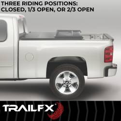 TrailFX - TrailFX TFX5011 Soft Tri-Fold Tonneau Cover Black Vinyl w/Alum Rails - Image 2