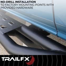TrailFX - TrailFX BR012T Matte Black Rocker Guard Steps Round Tube 1 Step Area Bolt-On - Image 2