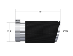 MBRP Exhaust - MBRP Exhaust T5075CF Caron Fiber 5" In Single Wall Rolled Angle Cut 6" Out Tip - Image 2