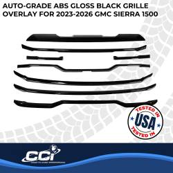 Coast To Coast - C2C GI205BLK Gloss Black Tape-On 8pc Grille Insert/Overlay 23-26 Sierra 1500 - Image 2