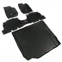 Rugged Ridge - Rugged Ridge 12988.01 Black 4Pc Floor Liner Set 07-10 Jeep Wrangler JK 4DR - Image 1