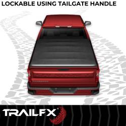 TrailFX - TrailFX TFX4002 Soft Tri-Fold Tonneau Cover Black Vinyl w/Alum Rails - Image 2