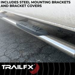 TrailFX - TrailFX A7042S 5" Oval Straight Side Bars Polished Steel Rocker Panel Mount - Image 2