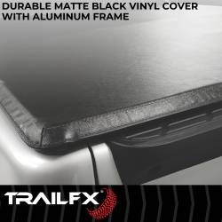 TrailFX - TrailFX TFX5007 Soft Tri-Fold Tonneau Cover Black Vinyl w/Alum Rails - Image 2