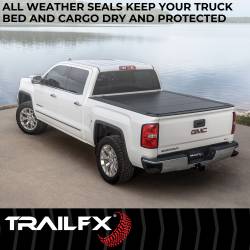 TrailFX - TrailFX TFX5703 Premium Flush Tri-Fold Tonneau Cover Lockable Black Aluminum - Image 2