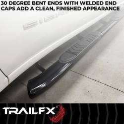 TrailFX - TrailFX A7068B 5" Oval Bent Nerf Bars Black Steel w/Step Pads - Image 2