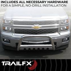TrailFX - TrailFX B0028S Polished SS 3" Bull Bar w/Skid Plate & Light Mount - Image 2