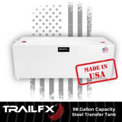TrailFX - TrailFX 21098SW Liquid Transfer Tank 98 Gal 25x60x21" White Steel Lockable Cap - Image 2
