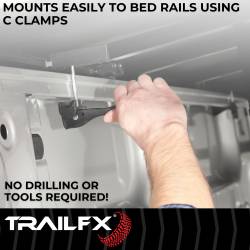TrailFX - TrailFX TFX1005 Soft Tri-Fold Tonneau Cover Non Black Vinyl Aluminum - Image 2