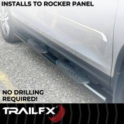 TrailFX - TrailFX A1531B 4" Oval Straight NeF Bar Black Mild Steel Rocker Panel Mount - Image 2