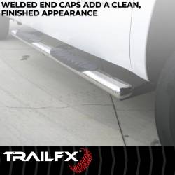 TrailFX - TrailFX A1536S 4" Oval Straight Nerf Bar Polished SS Rocker Panel Mount - Image 2