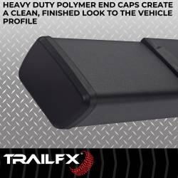 TrailFX - TrailFX A4002B 4" Trapezoid Nerf Bar Side Step Titanium Black Steel Rocker Mount - Image 2