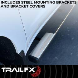 TrailFX - TrailFX A4012S 4" Trapezoid Nerf Bar Side Steps Polished Stainless Rocker Mount - Image 2
