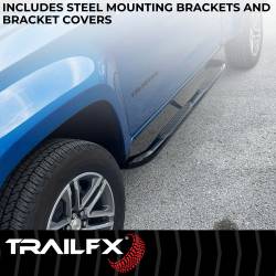 TrailFX - TrailFX A0029B Nerf Bar 3" Black Powder Round Bent w/Step Pads Frame Mount - Image 2
