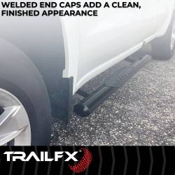 TrailFX - TrailFX A1511B 4" Oval Straight Nerf Bar Black Mild Steel Rocker Panel Mount - Image 2