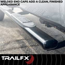 TrailFX - TrailFX A7089B 5" Oval Straight Nerf Bars Black Steel w/Step Pads - Image 2