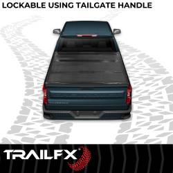 TrailFX - TrailFX TFX1713 Premium Hard Tri-Fold Tonneau Cover Matte Black Flush Mount - Image 2