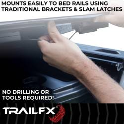 TrailFX - TrailFX TFX2523 Hard Bi-Fold Tonneau Cover Lockable Black FRP - Image 2