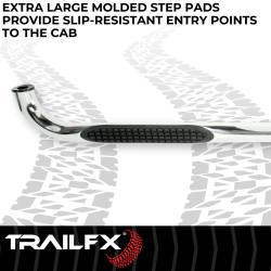 TrailFX - TrailFX A0067S Nerf Bar 3" Round Side Steps Polished SS Rocker Mount - Image 2