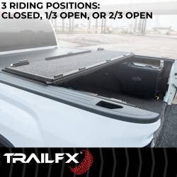 TrailFX - TrailFX TFX5709 Premium Flush Tri-Fold Tonneau Cover Lockable Black Aluminum - Image 2