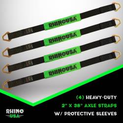 Rhino USA - Rhino USA RNO-AXLESTRAPS Axle Tie-Down Straps 4pc 2"x38" Black - Image 2