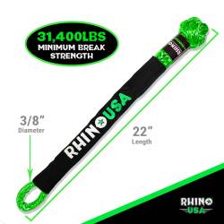 Rhino USA - Rhino USA SFTSHACK38-GRN-2 Green Synthetic Soft Shackle 2pk 3/8"x22" - Image 2