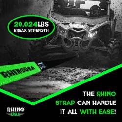 Rhino USA - Rhino USA RNO-TOWSTRAP220 Recovery Tow Strap 2"x20' Black - Image 2