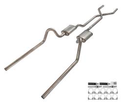 Pypes Performance Exhaust - Pypes SFF11S 2.5" X-Pipe Crossmember Back Rear Exit Exhaust for 66-71 Fairline - Image 1