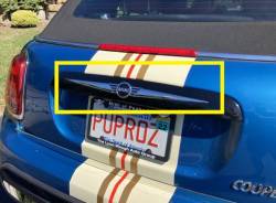 Quality Automotive Accessories - QAA LB72880 2Pc Stainless Rear License Trim for Mini Cooper 2DR Convertible - Image 1