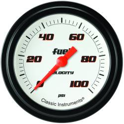 Classic Instruments - Classic Instruments VS346WBLF Velocity White 2-5/8" Fuel Pressure Gauge - Image 4