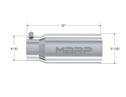 MBRP Exhaust - MBRP Exhaust T5049 T304 Stainless Steel 5" OD Dual Wall Straight 4" Inlet - Image 2
