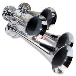 Kleinn Automotive Accessories - Kleinn Automotive 141 Chrome Compact Quad Air Horns 1/4" OD Air Line Input - Image 1