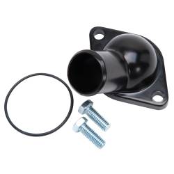 Edelbrock - Edelbrock 48093 15-DEG Aluminum Waterneck for Chevy 4.3L V6 & V8 Black Finish - Image 1